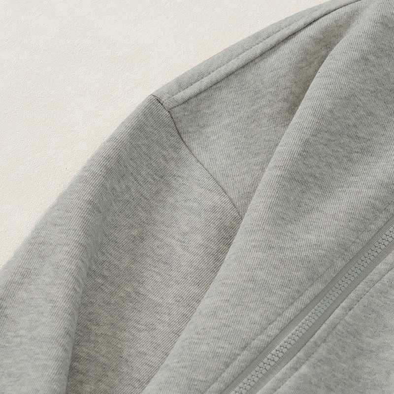 Buddha Stones Lässiges, minimalistisches Herren-Sweatshirt mit Viertelreißverschluss und Tasche für Herbst und Winter - image 10