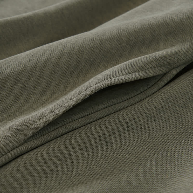 Buddha Stones Lässiges, minimalistisches Herren-Sweatshirt mit Viertelreißverschluss und Tasche für Herbst und Winter - image 7
