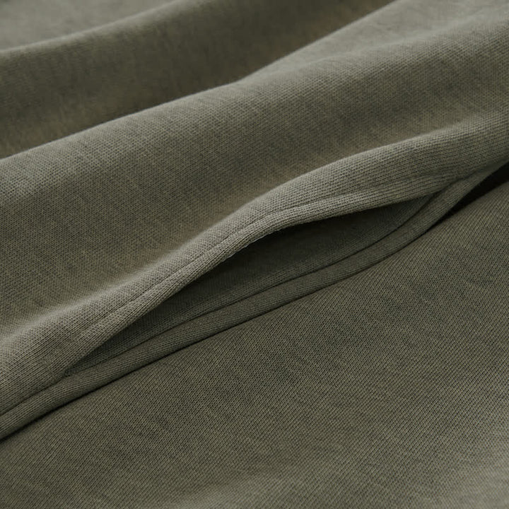 Buddha Stones Lässiges, minimalistisches Herren-Sweatshirt mit Viertelreißverschluss und Tasche für Herbst und Winter - image 7