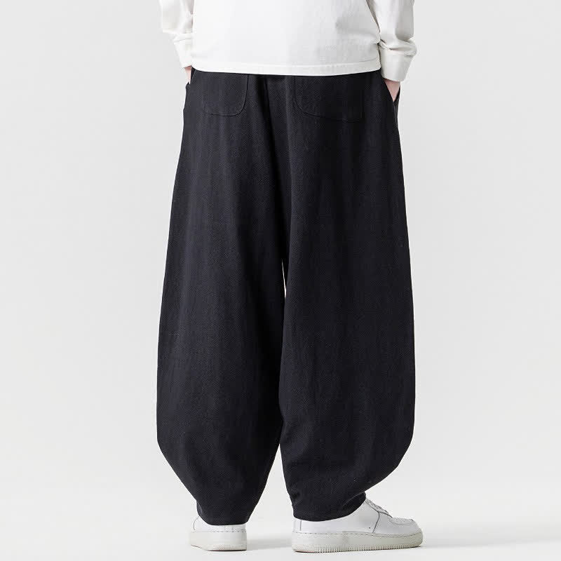 Buddha Stones Lässige Herren-Haremshose mit Kordelzug und Taschen für Frühling und Sommer - image 17