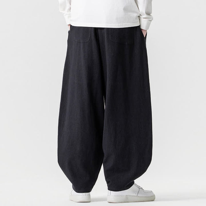 Buddha Stones Lässige Herren-Haremshose mit Kordelzug und Taschen für Frühling und Sommer - image 17