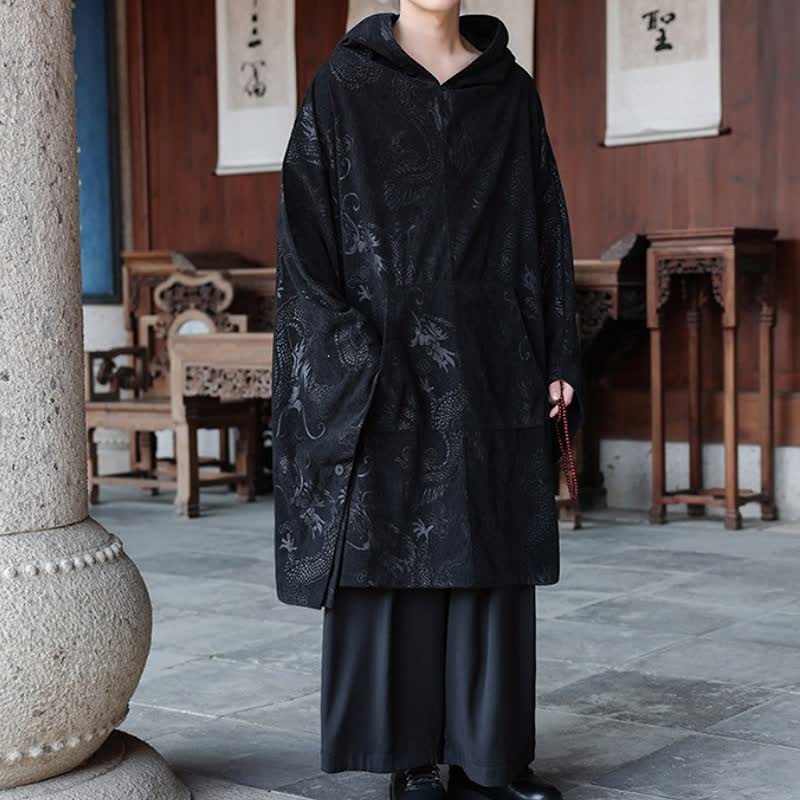 Buddha Stones Herbst/Winter Vintage Tang Style Cord-Herren-Langarmhoodies - image 1