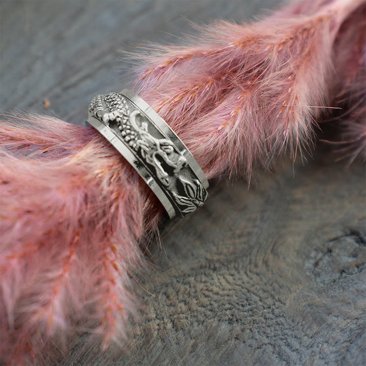 Buddha Stones Dragon Titanstahl-Stimulationsring, drehbar - image 18