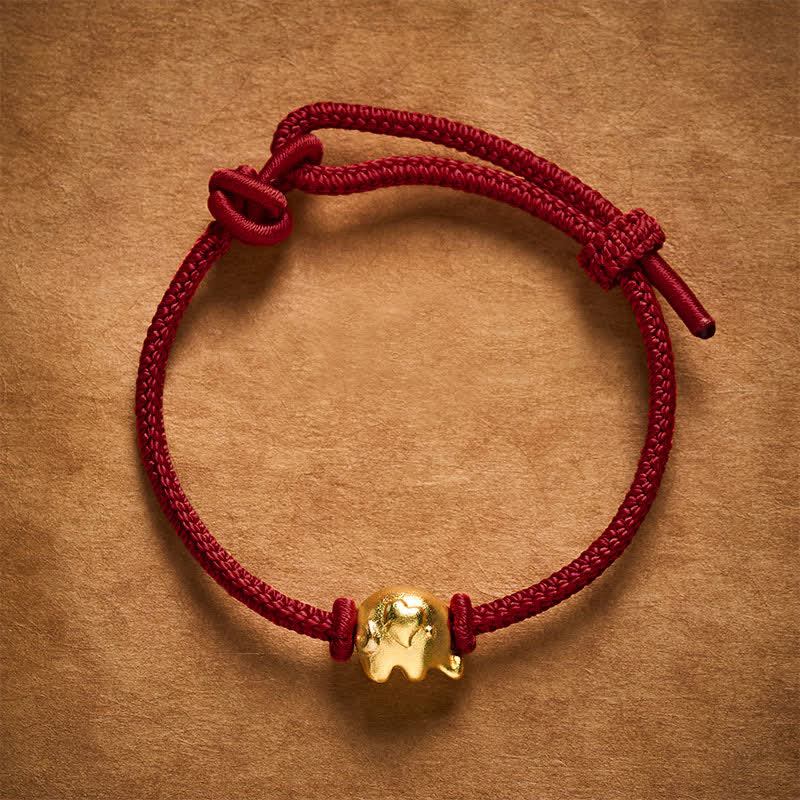 Buddha Stones Rotes Elefanten-Schutzarmband aus Kupfer - image 11