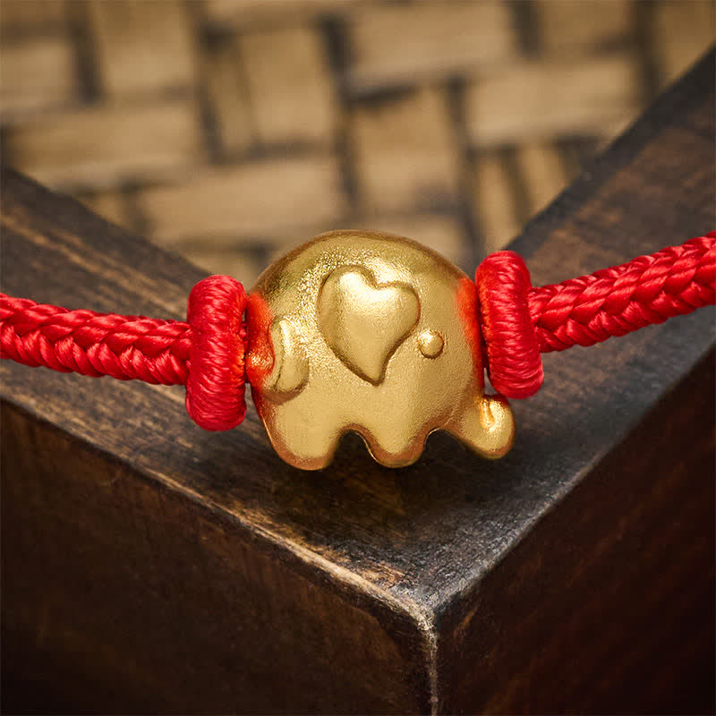 Buddha Stones Rotes Elefanten-Schutzarmband aus Kupfer - image 3