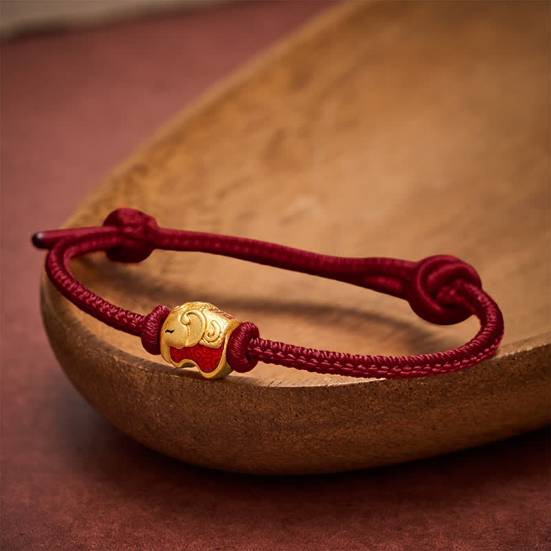Buddha Stones Rotes Armband mit Elefantenmotiv aus Kupfer - Dunkelrot - image 10
