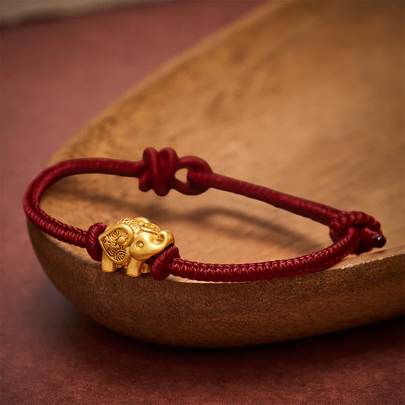 Buddha Stones Elefanten-Armband aus rotem Kupfer - Dunkelrot - image 10