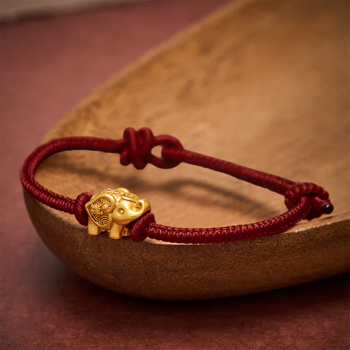 Buddha Stones Elefanten-Armband aus rotem Kupfer - Dunkelrot - image 10