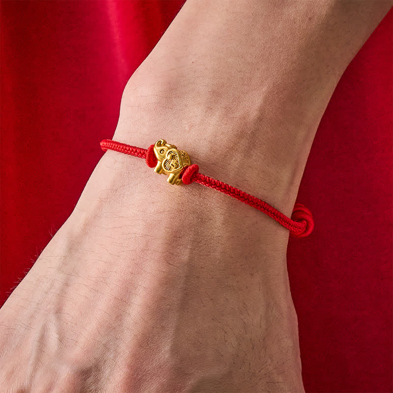 Buddha Stones Elefanten-Armband aus rotem Kupfer - image 3