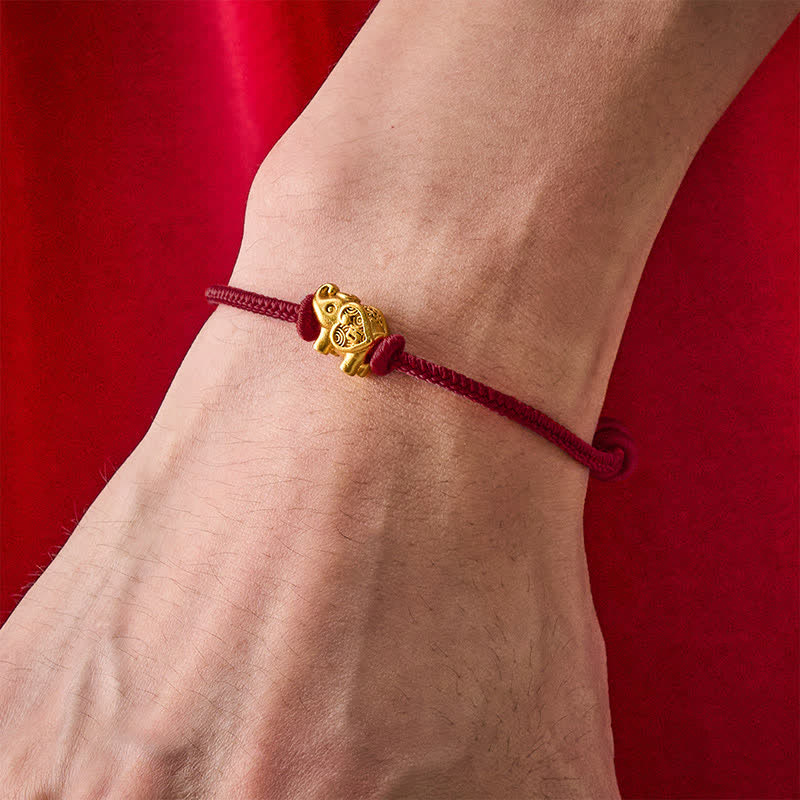 Buddha Stones Elefanten-Armband aus rotem Kupfer - image 12