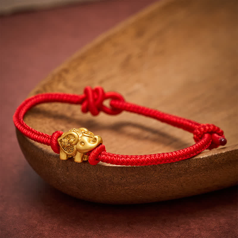 Buddha Stones Elefanten-Armband aus rotem Kupfer - image 1