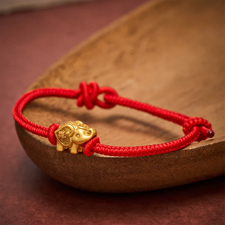 Buddha Stones Elefanten-Armband aus rotem Kupfer - image 1