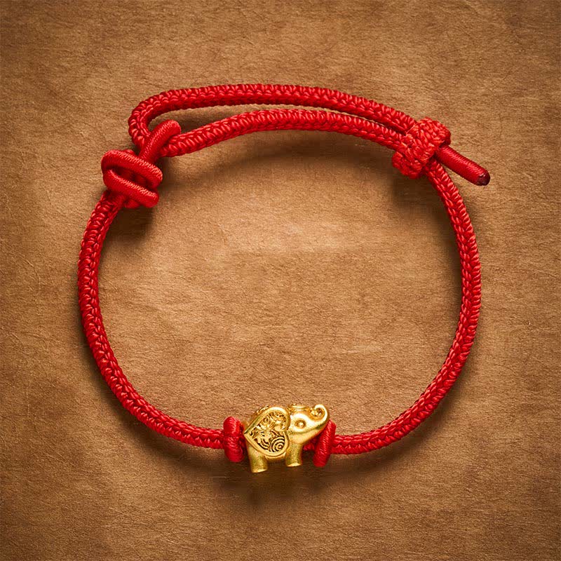 Buddha Stones Elefanten-Armband aus rotem Kupfer - image 2