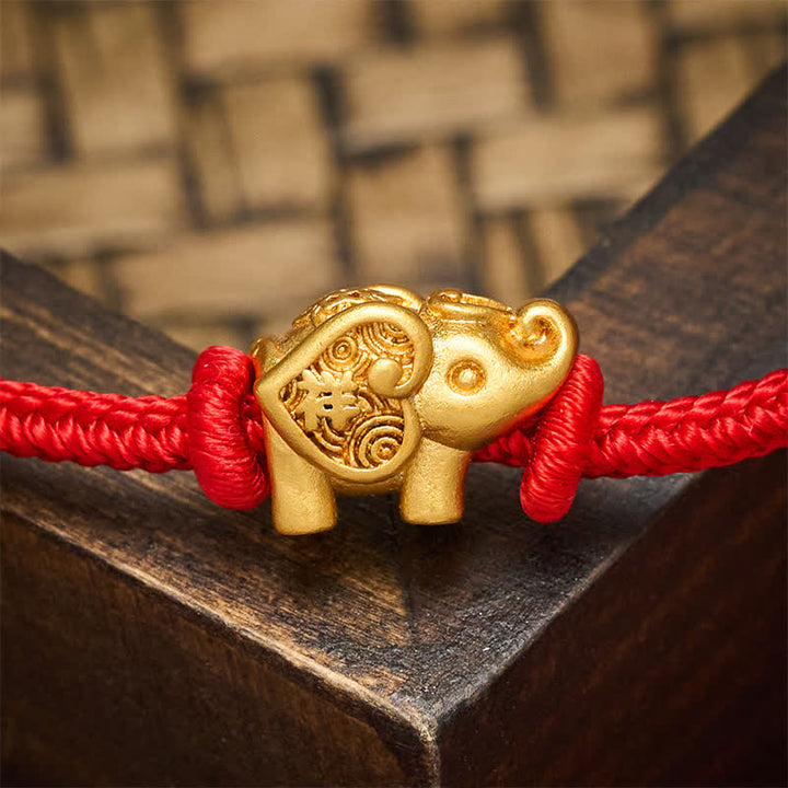 Buddha Stones Elefanten-Armband aus rotem Kupfer - image 4