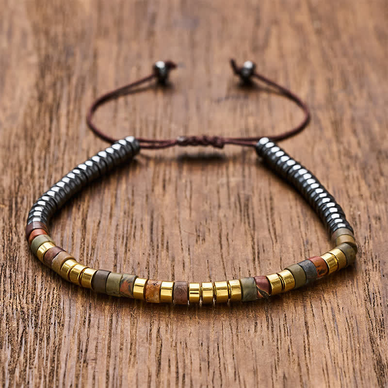 Buddha Stones Hämatit-Armband mit kraftvollen Perlen - Gold - image 8
