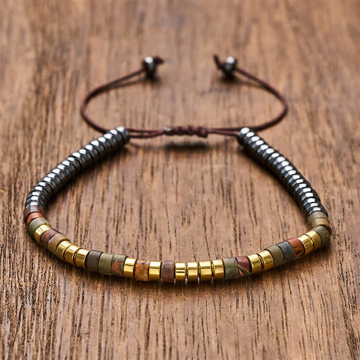 Buddha Stones Hämatit-Armband mit kraftvollen Perlen - Gold - image 8