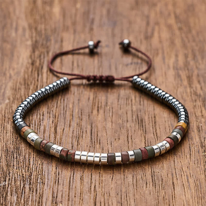 Buddha Stones Hämatit-Armband mit kraftvollen Perlen - Silber - image 0