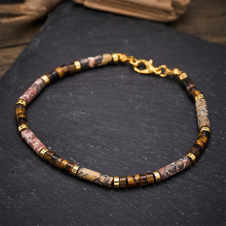 Buddha Stones Armband aus Bilderjaspis-Tigeraugenperlen - image 2