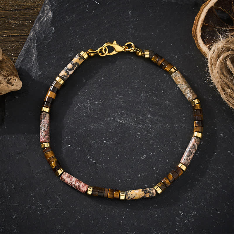 Buddha Stones Armband aus Bilderjaspis-Tigeraugenperlen - image 1