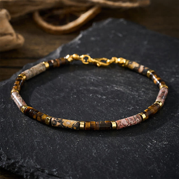 Buddha Stones Armband aus Bilderjaspis-Tigeraugenperlen - image 3