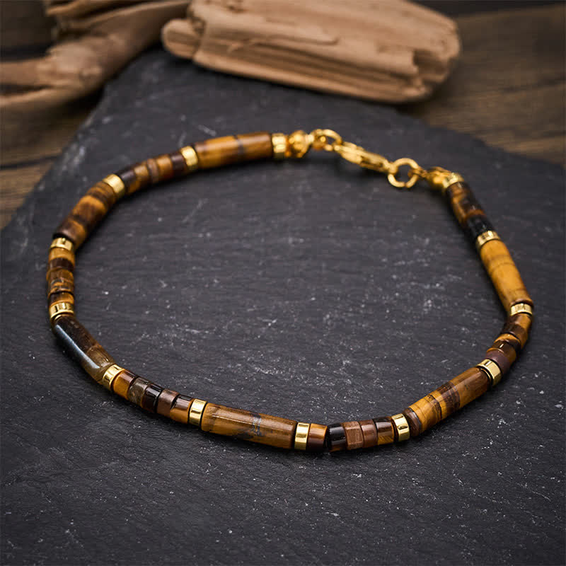 Buddha Stones Natürliches Tigeraugen-Schutzperlenarmband - image 2