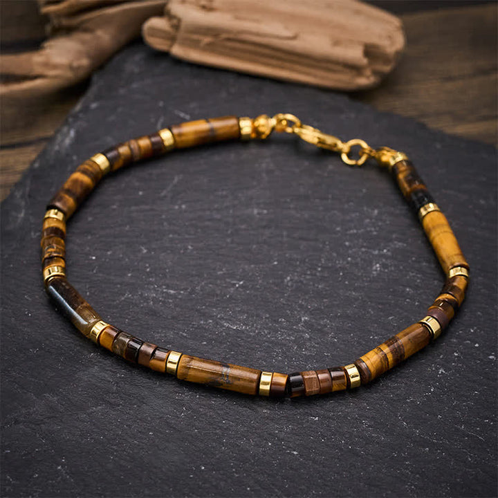 Buddha Stones Natürliches Tigeraugen-Schutzperlenarmband - image 2