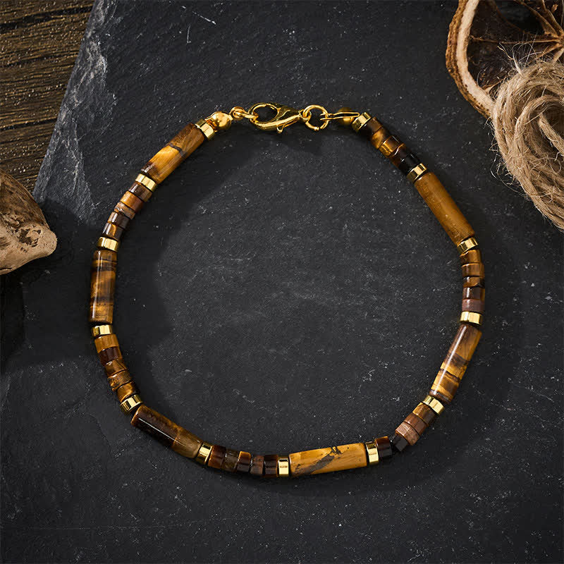 Buddha Stones Natürliches Tigeraugen-Schutzperlenarmband - image 3