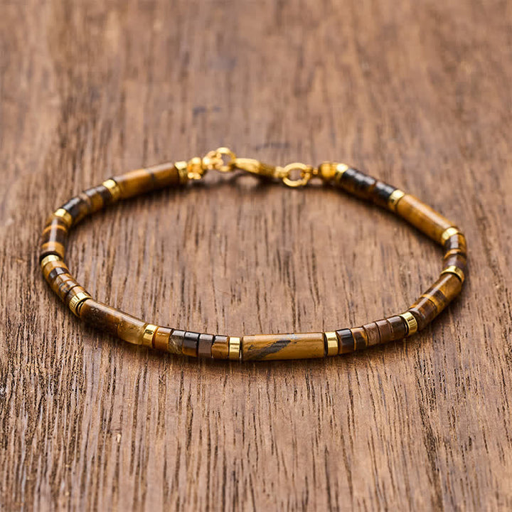 Buddha Stones Natürliches Tigeraugen-Schutzperlenarmband - 7,9–8,2 Zoll (20–21 cm) - image 0