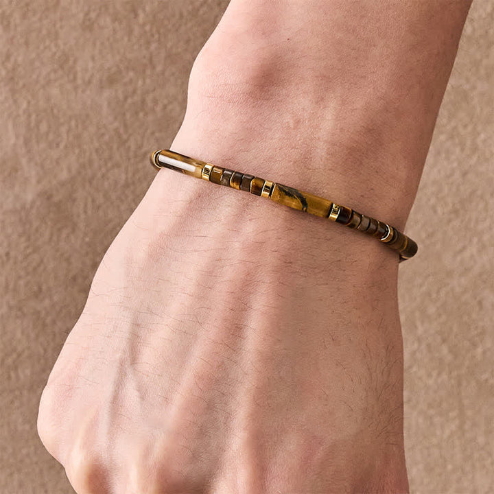 Buddha Stones Natürliches Tigeraugen-Schutzperlenarmband - image 4