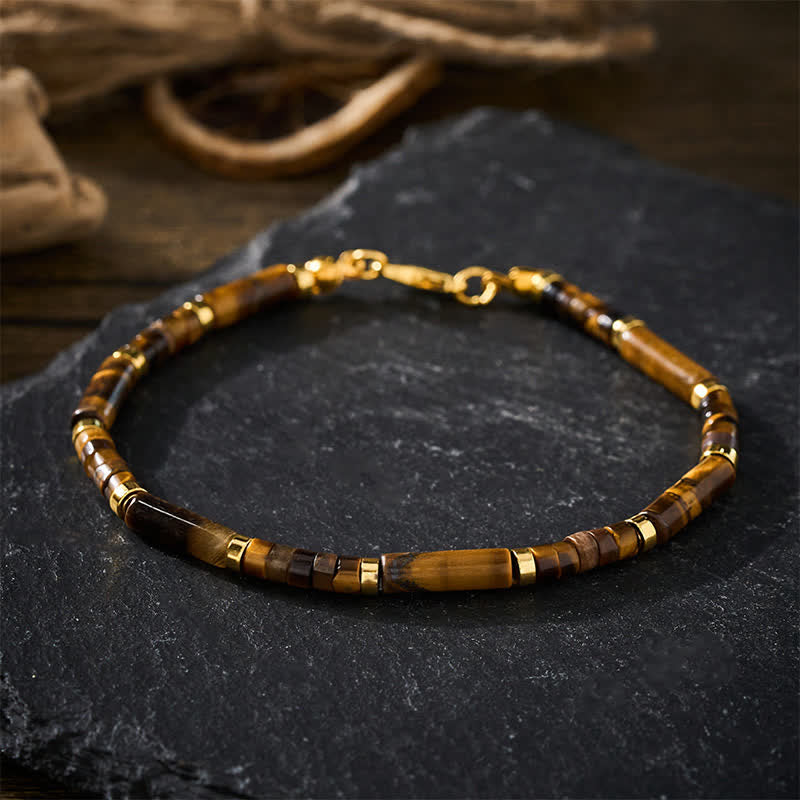 Buddha Stones Natürliches Tigeraugen-Schutzperlenarmband - image 1