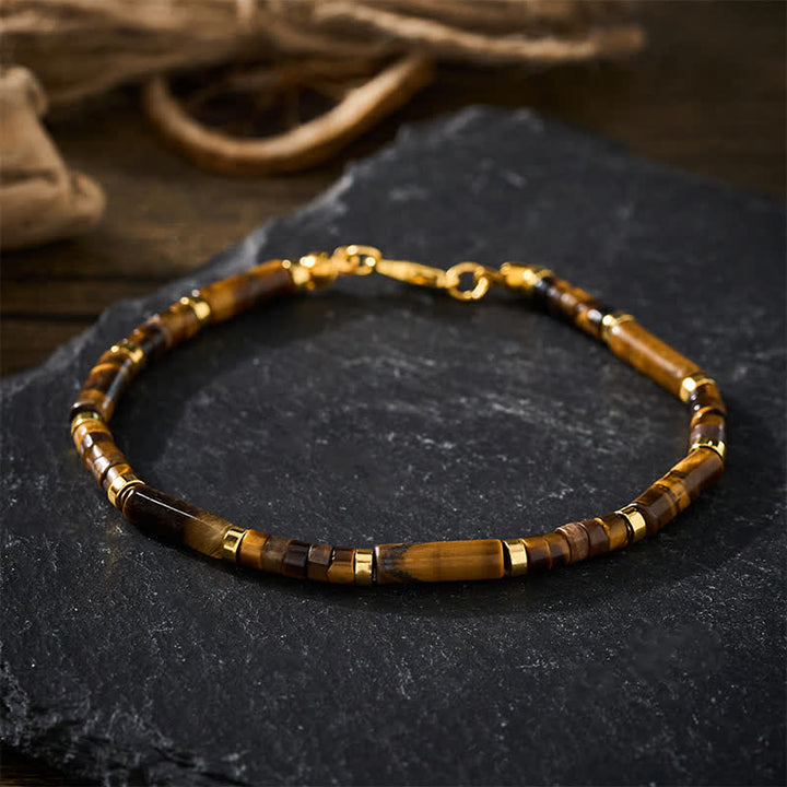 Buddha Stones Natürliches Tigeraugen-Schutzperlenarmband - image 1