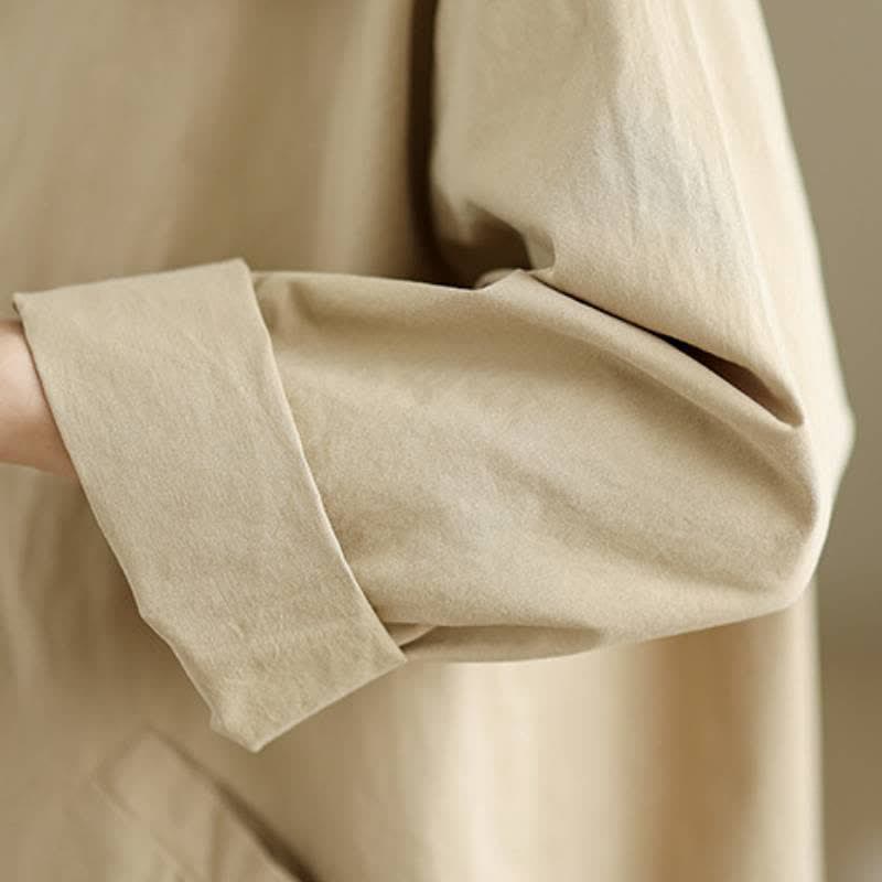 Buddha Stones Lässige, minimalistische Damenjacke mit Knopfleiste, Reverskragen und Taschen für Frühling und Herbst - image 13