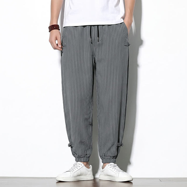 Buddha Stones Basic-Herrenhose mit Kordelzug, Streifen, verkürzt, mit Taschen - DimGray - US/UK/AU46, EU56 (5XL) - image 11