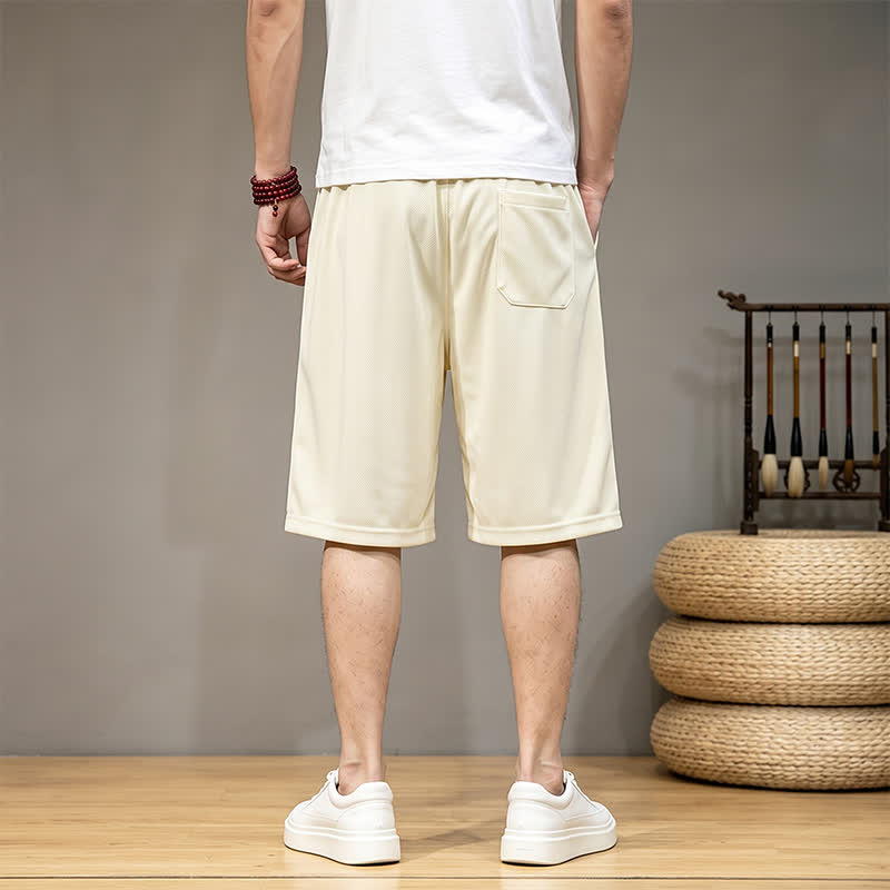 Buddha Stones Sommerliche Boho-Herrenshorts mit Kordelzug, elastischem Bund, geometrischem Muster und Taschen - image 22