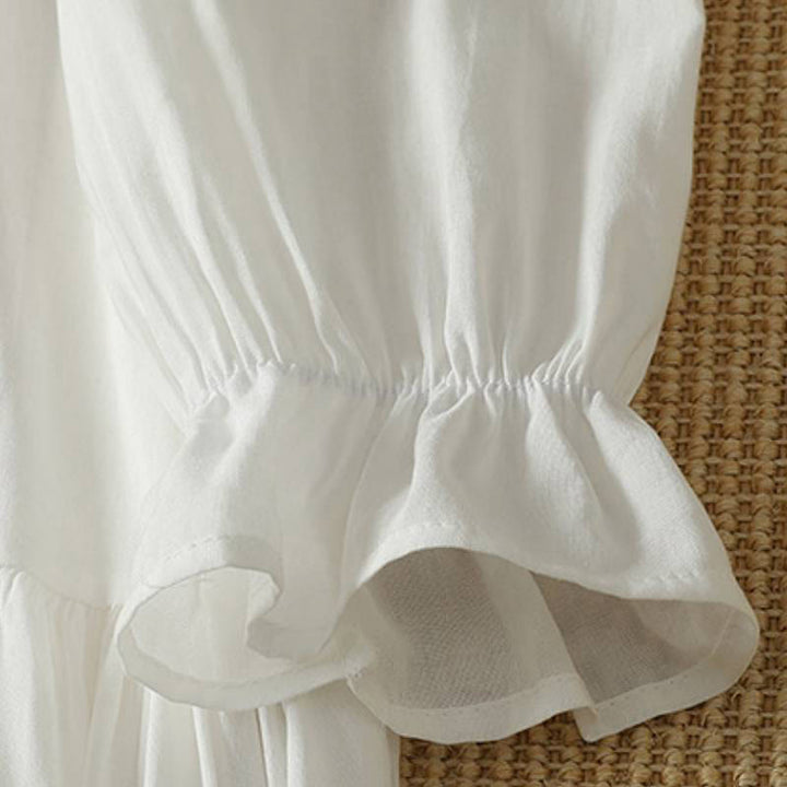 Buddha Stones Frühlingshaftes Boho-Kleid für Damen mit Knopfleiste, langen Ärmeln und Tasche - image 5