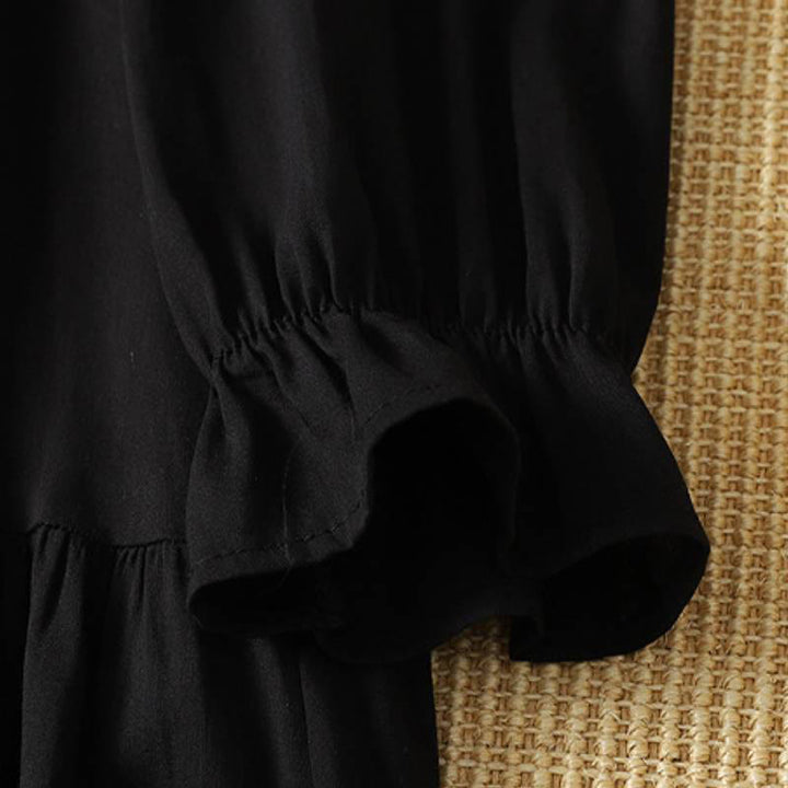 Buddha Stones Frühlingshaftes Boho-Kleid für Damen mit Knopfleiste, langen Ärmeln und Tasche - image 10
