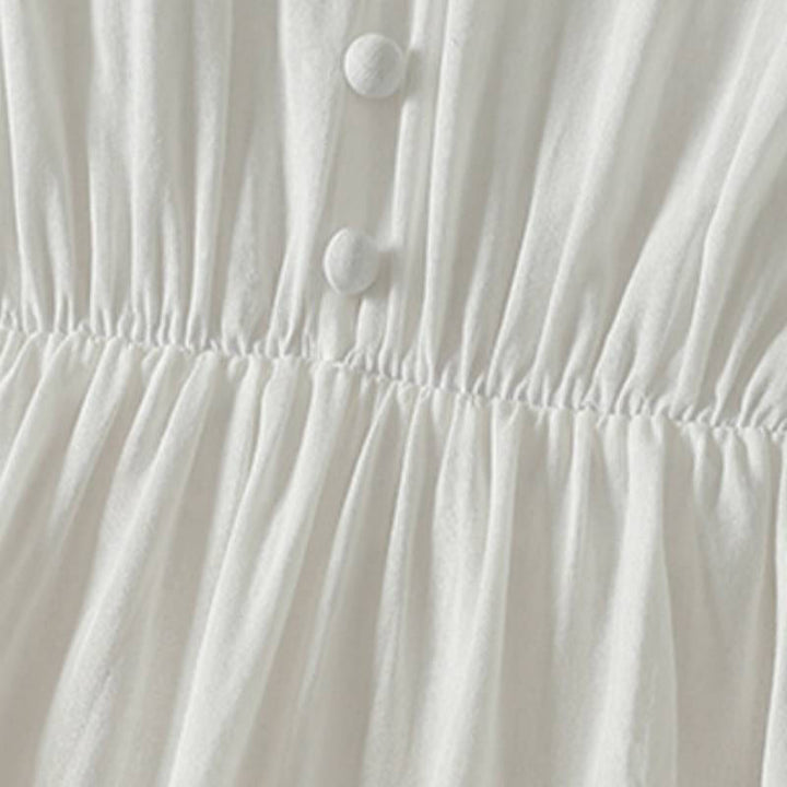 Buddha Stones Frühlingshaftes Boho-Kleid für Damen mit Knopfleiste, langen Ärmeln und Tasche - image 3