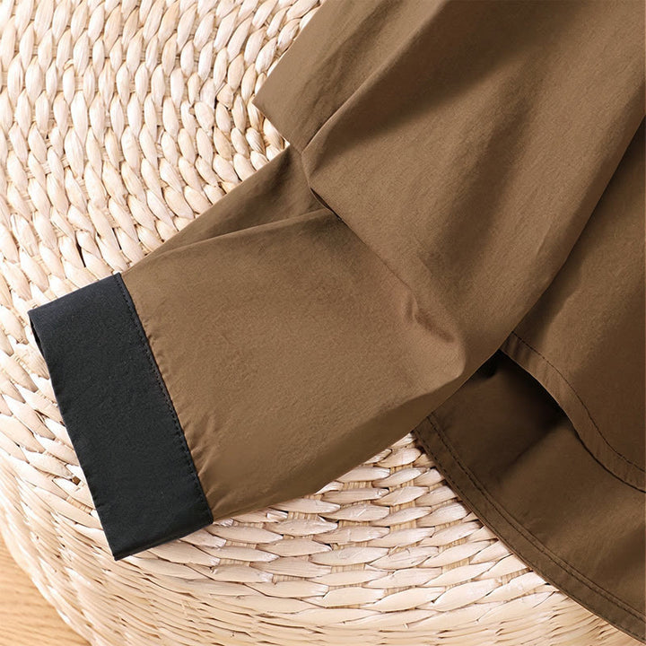 Buddha Stones Lässiges, minimalistisches Langarmshirt für Damen mit Kontrastbesatz und aufgesetzter Tasche – ideal für den Sommer. - image 13