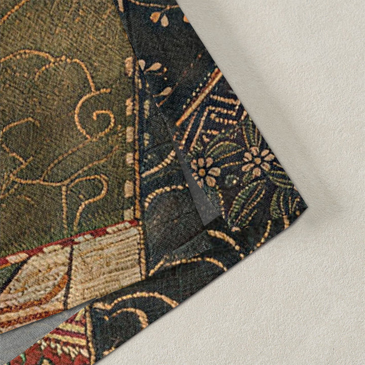 Buddha Stones Kimono aus Baumwolle im Vintage-Patchwork-Design mit Wellenmuster und offener Vorderseite für Herren - image 4