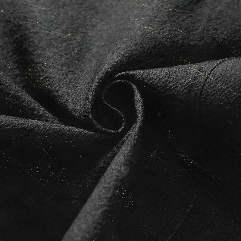 Buddha Stones Kimono aus Baumwolle mit goldenem Kranich- und Wellenmuster, offener Vorderseite, für Herren - image 5