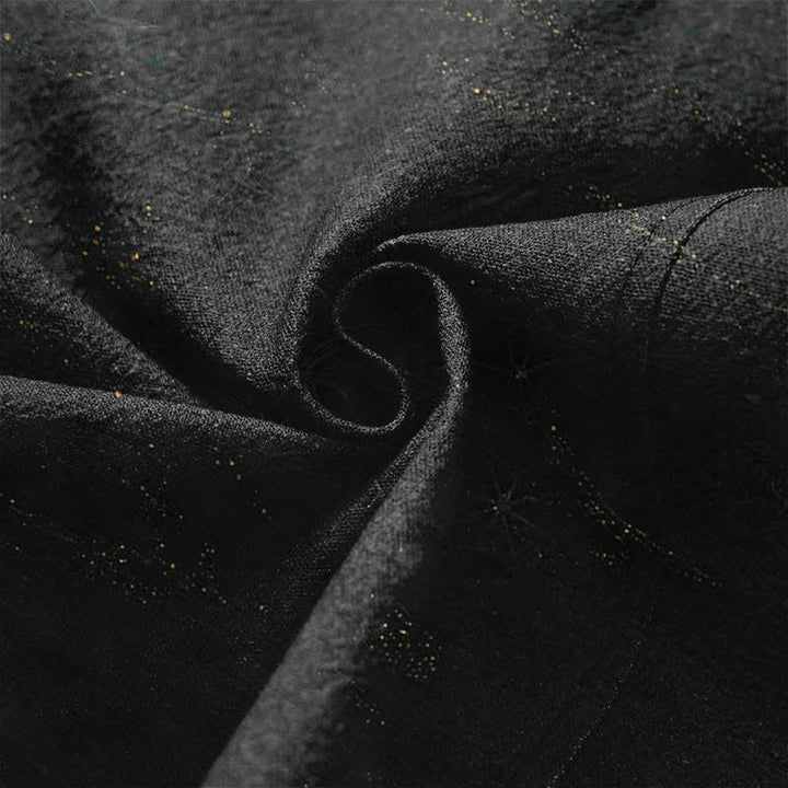 Buddha Stones Kimono aus Baumwolle mit goldenem Kranich- und Wellenmuster, offener Vorderseite, für Herren - image 5
