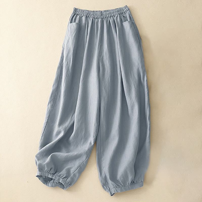 Buddha Stones Sommer-Pendelhose, einfarbig, knöchellang, mit Taschen - Dunkelgrau - US8-10, UK/AU12-14, EU40-42 (2XL) - image 11