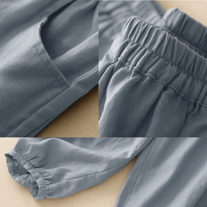 Buddha Stones Sommer-Pendelhose, einfarbig, knöchellang, mit Taschen - image 13