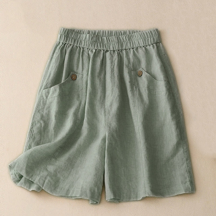 Buddha Stones Sommer-Freizeit-Shorts für Damen mit Taschen, schlicht, mit Knöpfen - Hellblau - US8-10, UK/AU12-14, EU40-42 (2XL) - image 0