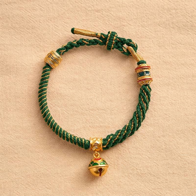 Buddha Stones Kupfer-Emaille-Glocken-Weisheits-Tibetisches Seilarmband - image 10