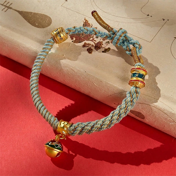 Buddha Stones Kupfer-Emaille-Glocken-Weisheits-Tibetisches Seilarmband - Blau (Handgelenkumfang: 15–18 cm) - image 15
