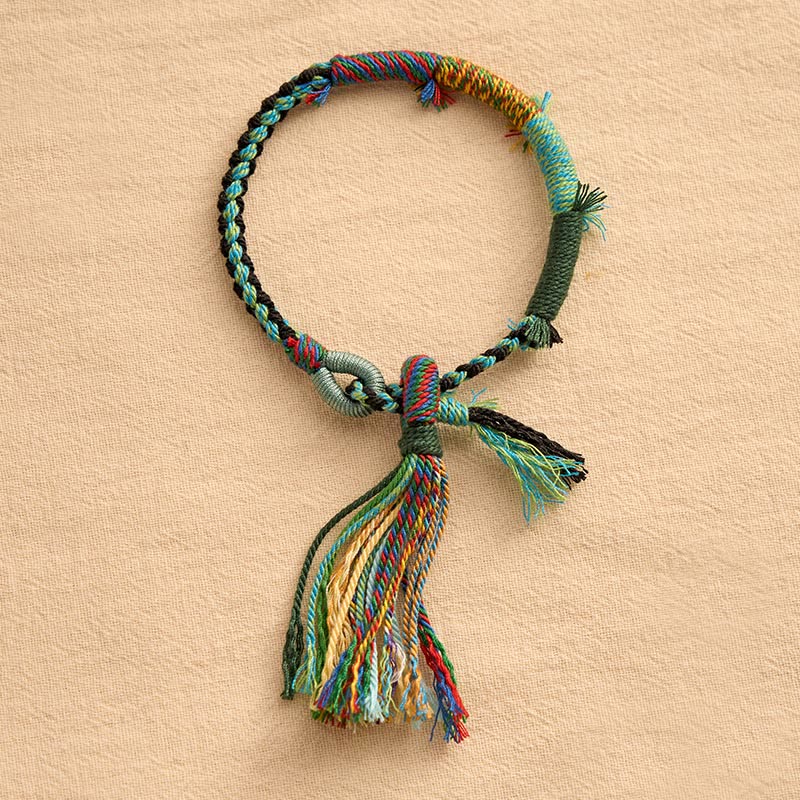 Buddha Stones Retro-Boho-Armband aus Baumwollseil mit verstellbaren Quasten - image 10