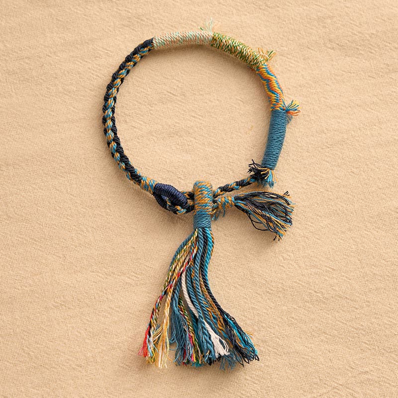 Buddha Stones Retro-Boho-Armband aus Baumwollseil mit verstellbaren Quasten - image 16