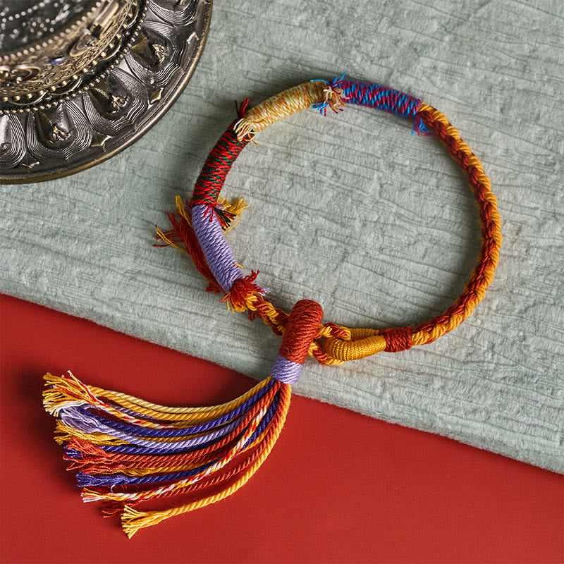 Buddha Stones Retro-Boho-Armband aus Baumwollseil mit verstellbaren Quasten - image 3