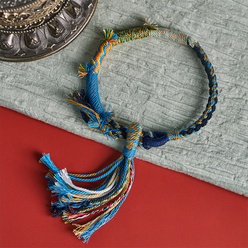 Buddha Stones Retro-Boho-Armband aus Baumwollseil mit verstellbaren Quasten - image 17